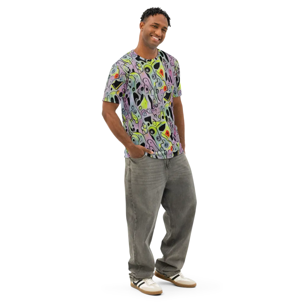Pastel Mayhem on Men's Cotton Crew Neck T-Shirt — Right Front