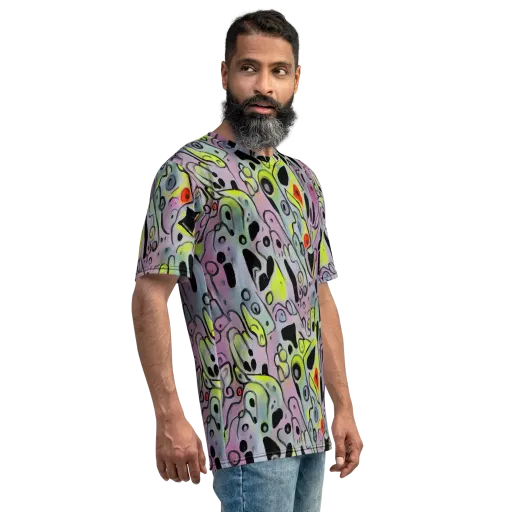 Pastel Mayhem on a Men's Crew Neck T-Shirt
