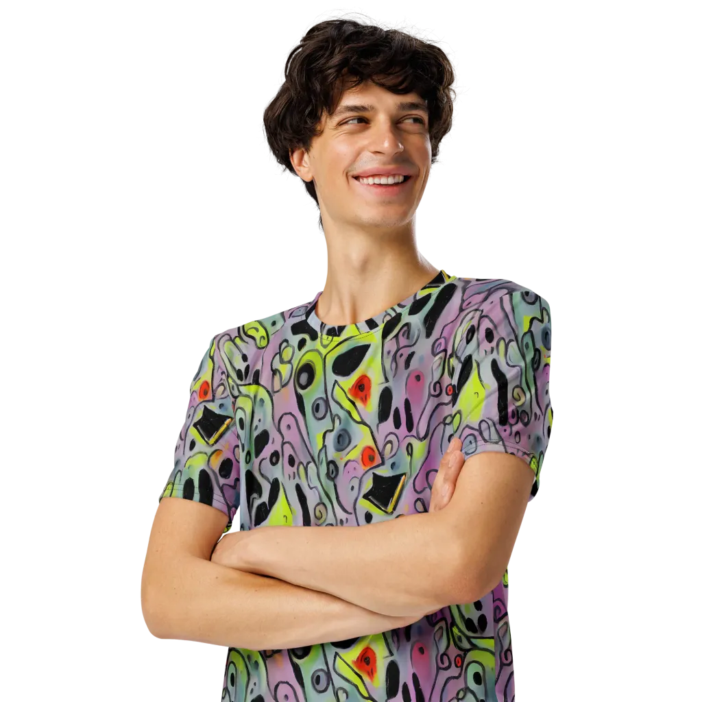 Pastel Mayhem on Men's Crew Neck T-Shirt — Left Front