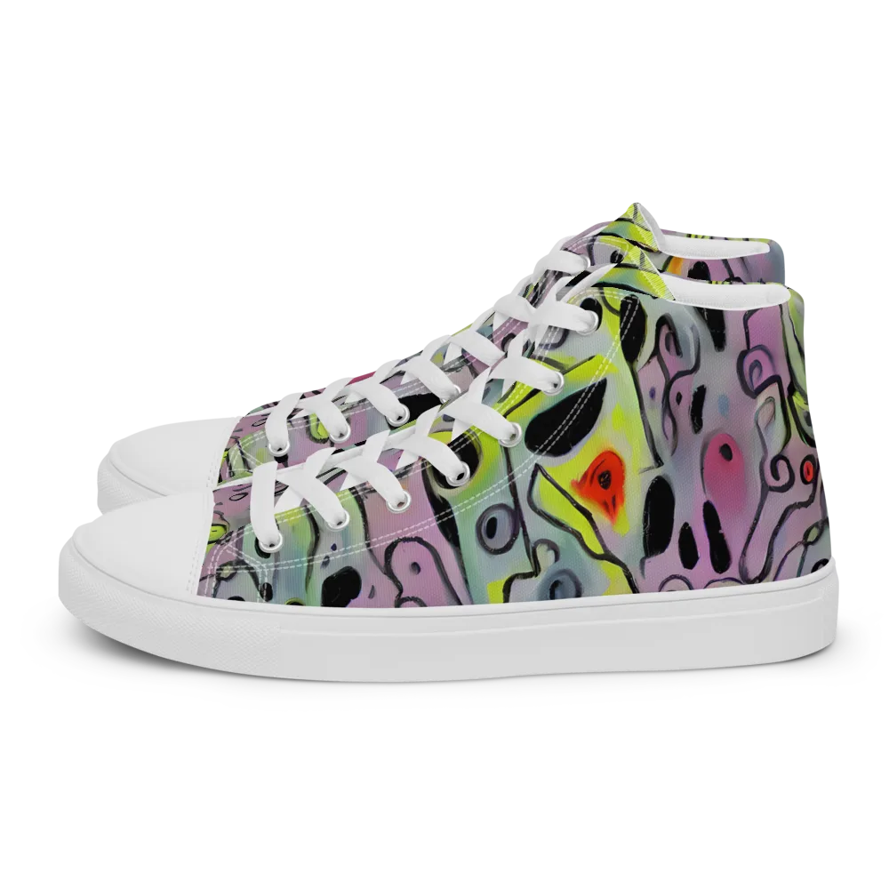Pastel Mayhem on Men's High Top Canvas Shoes — Left