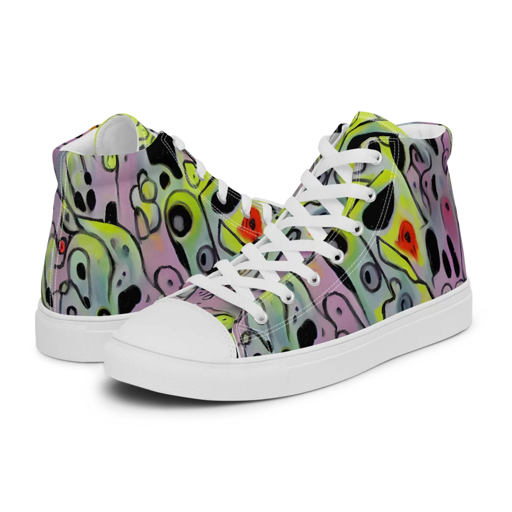 Pastel Mayhem on Men's High Top Canvas Shoes — Left