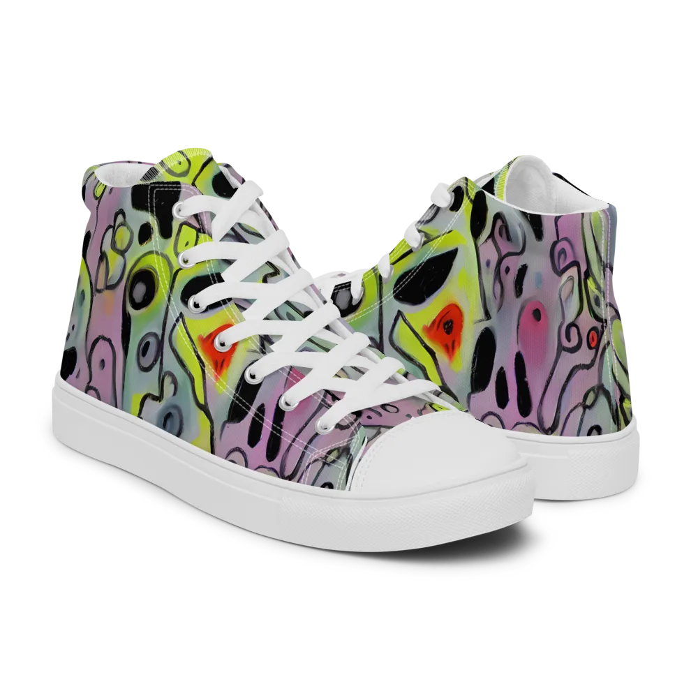 Pastel Mayhem on Men's High Top Canvas Shoes — Right