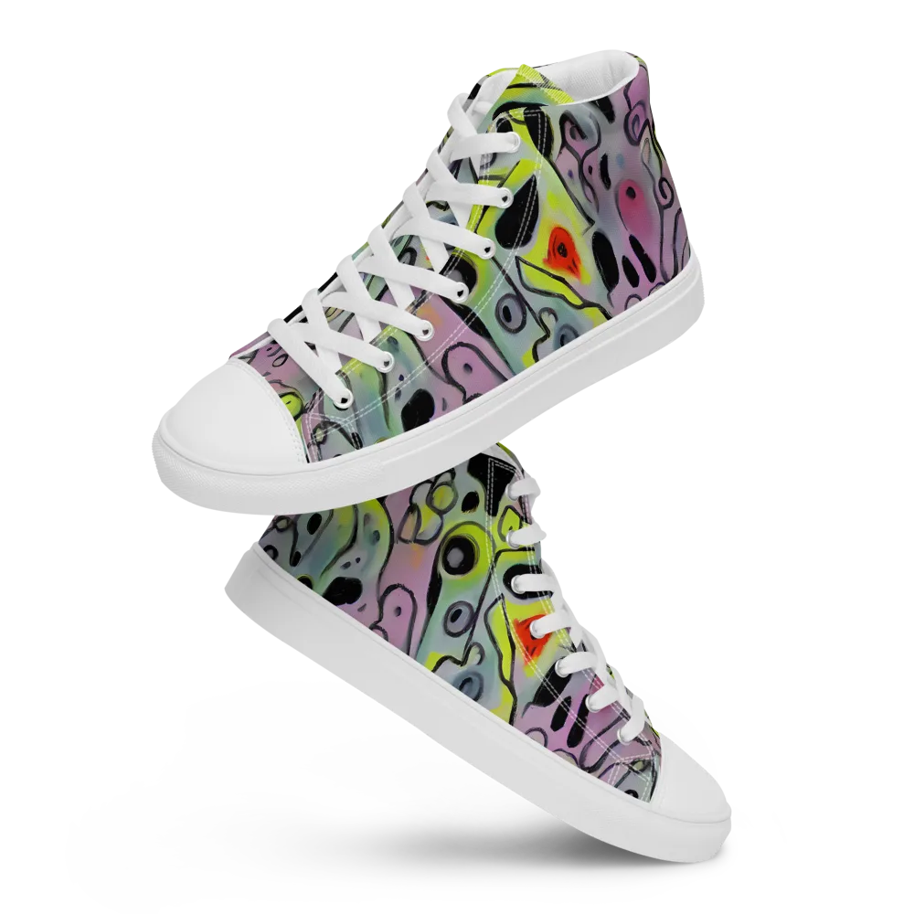 Pastel Mayhem on Men's High Top Canvas Shoes — Front