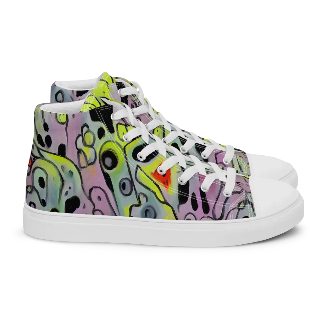 Pastel Mayhem on Women's High Top Canvas Shoes — Right