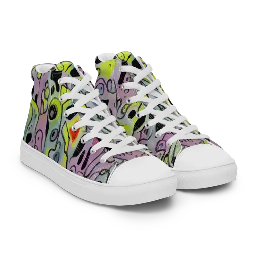 Pastel Mayhem on a Women's High Top Canvas Shoes