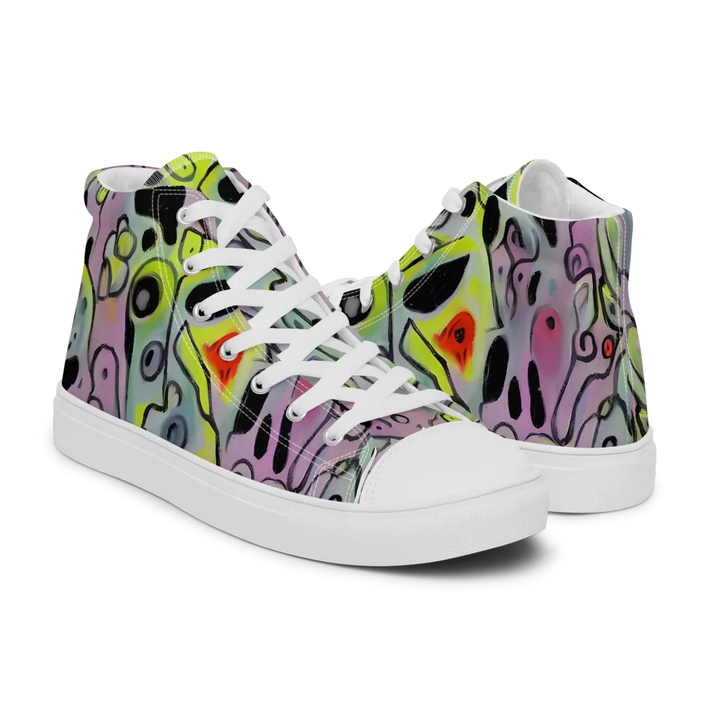 Pastel Mayhem on Women's High Top Canvas Shoes — Right