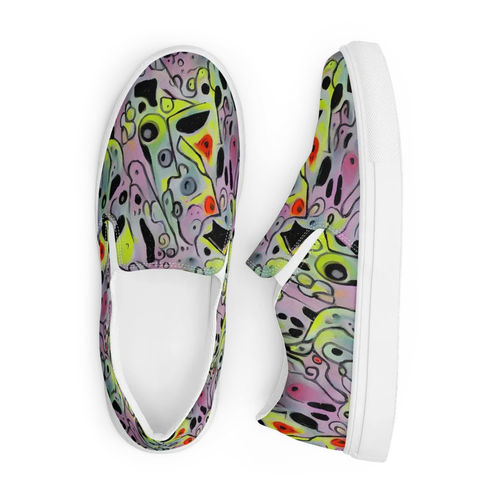 Pastel Mayhem on Men's Slip-On Canvas Shoes — Front