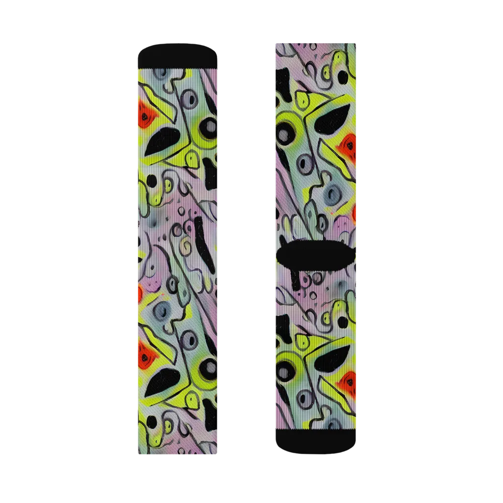 Pastel Mayhem on Socks — Left Sock