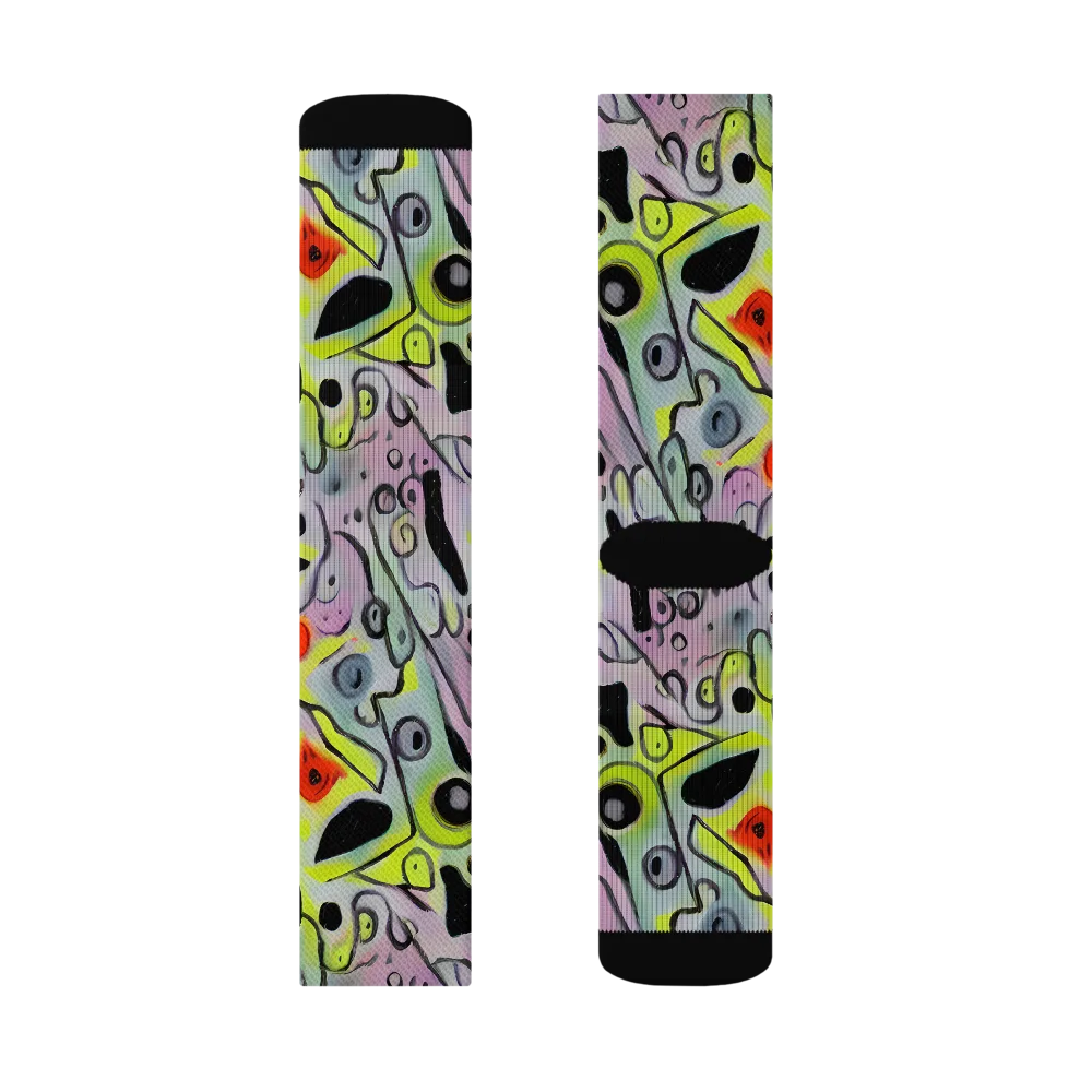 Pastel Mayhem on Socks — Right Sock