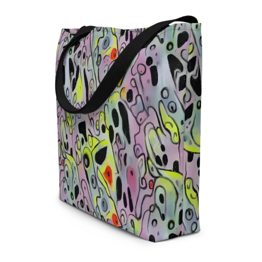Pastel Mayhem on a Large Tote Bag W/ Pocket