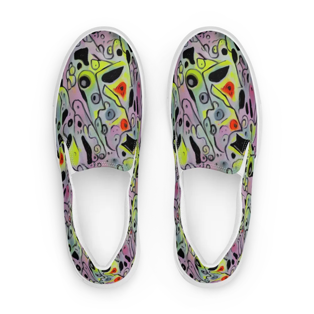 Pastel Mayhem on Women's Slip-On Canvas Shoes — Front