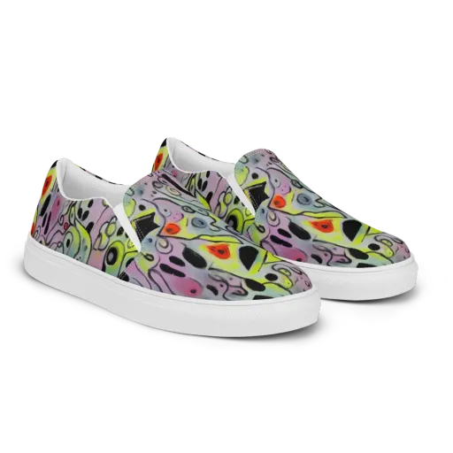 Pastel Mayhem on a Women's Slip-On Canvas Shoes