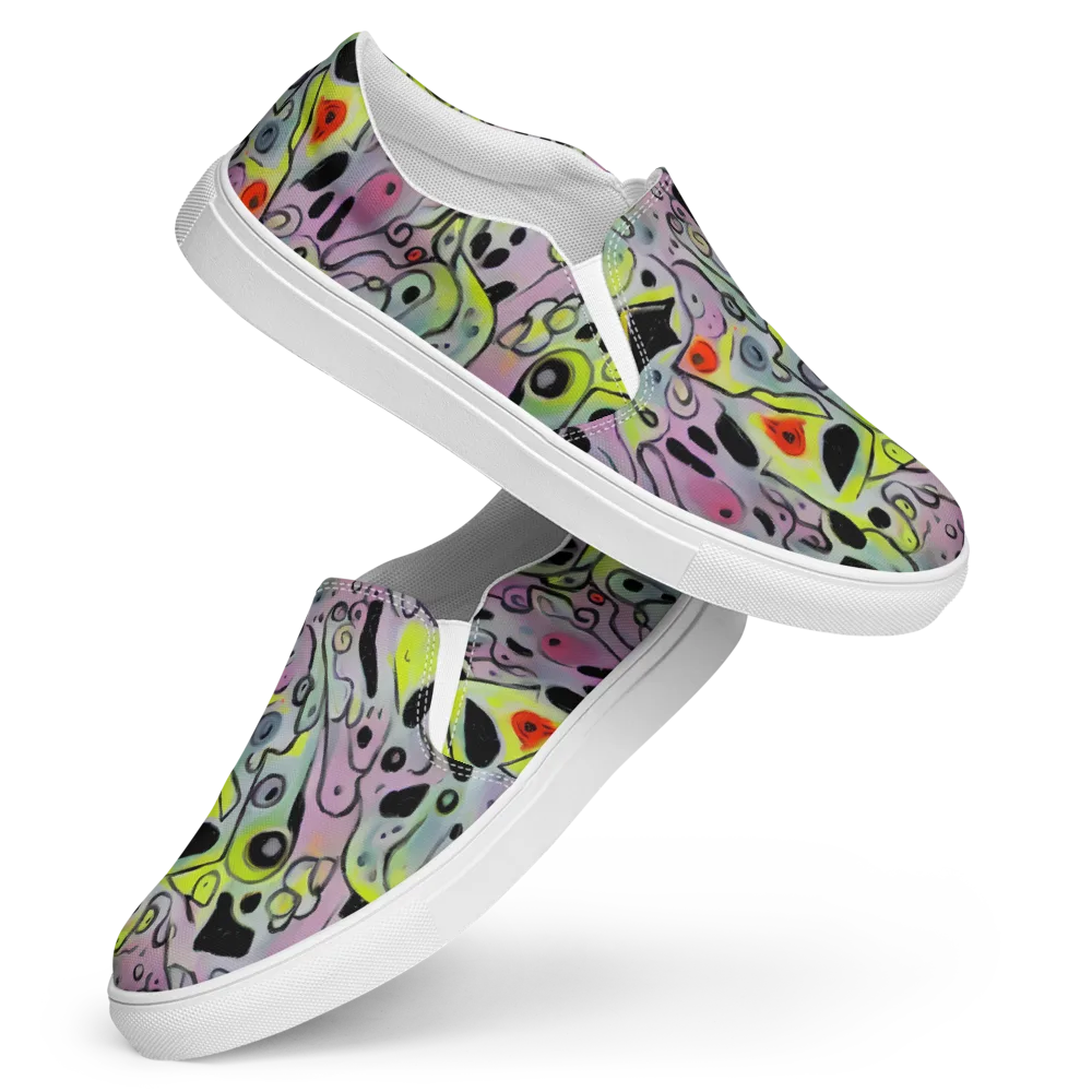Pastel Mayhem on Women's Slip-On Canvas Shoes — Front
