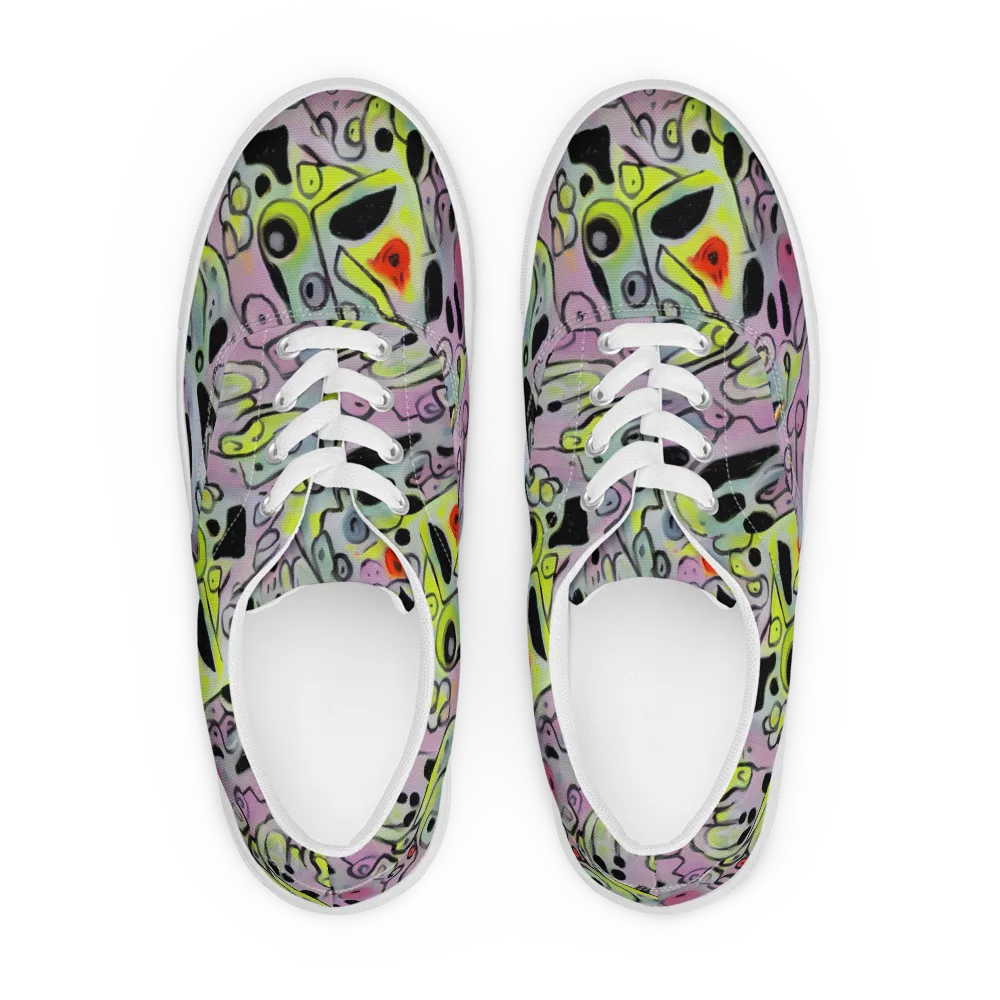 Pastel Mayhem on Men's Lace-Up Canvas Shoes — Front