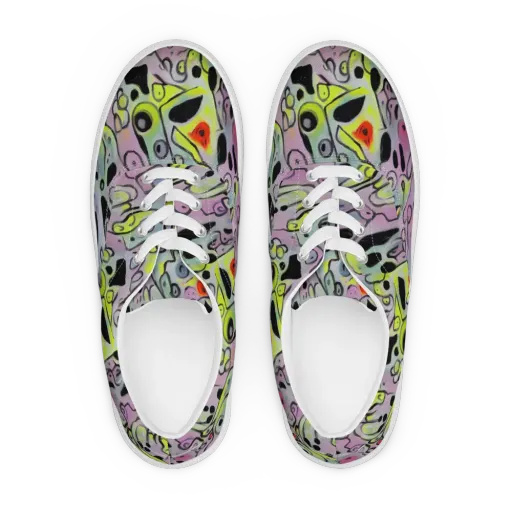 Pastel Mayhem on a Men's Lace-Up Canvas Shoes