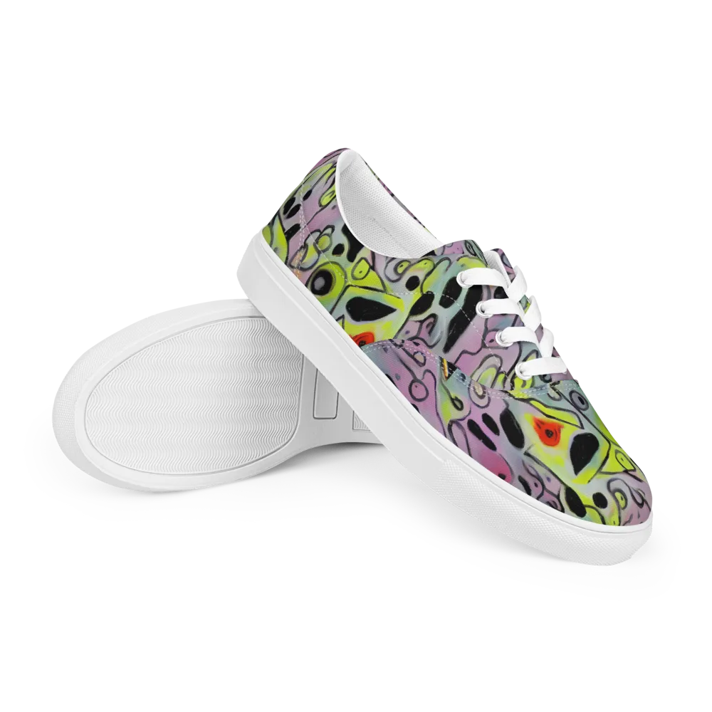 Pastel Mayhem on Men's Lace-Up Canvas Shoes — Right Front