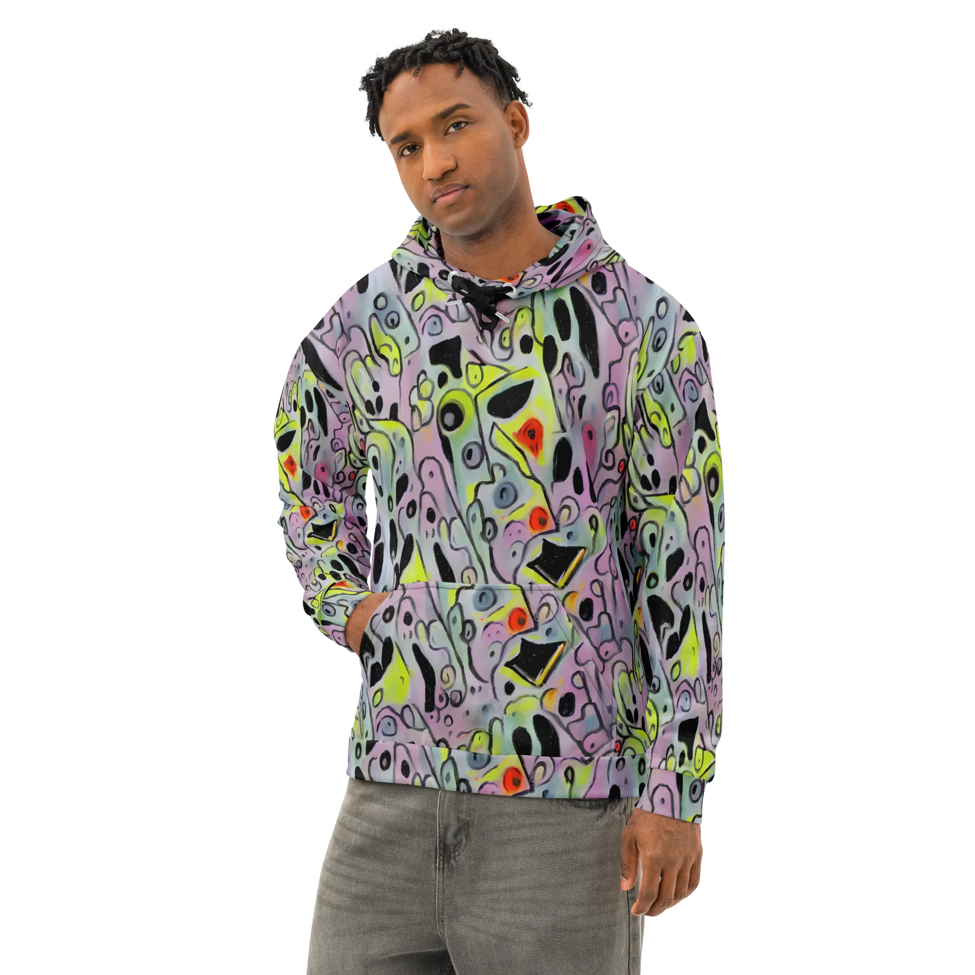 Pastel Mayhem on Cotton Hoodie — Left Front