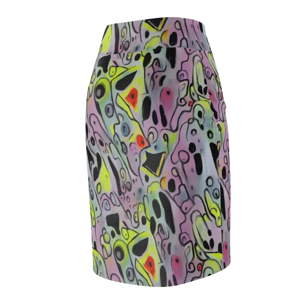 Pastel Mayhem on Pencil Skirt — Back Side