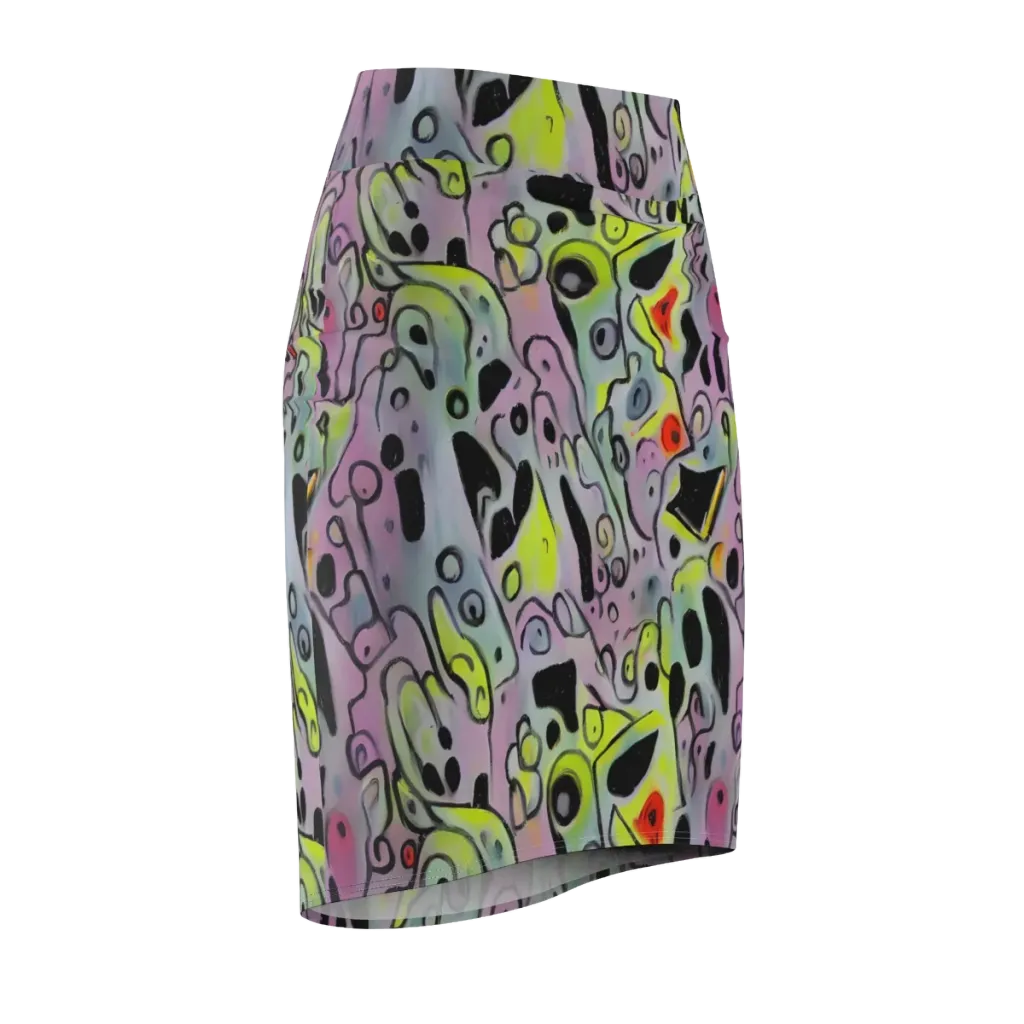 Pastel Mayhem on Pencil Skirt — Front Side
