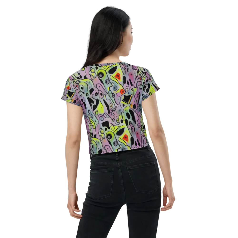 Pastel Mayhem on Crop Tee — Back
