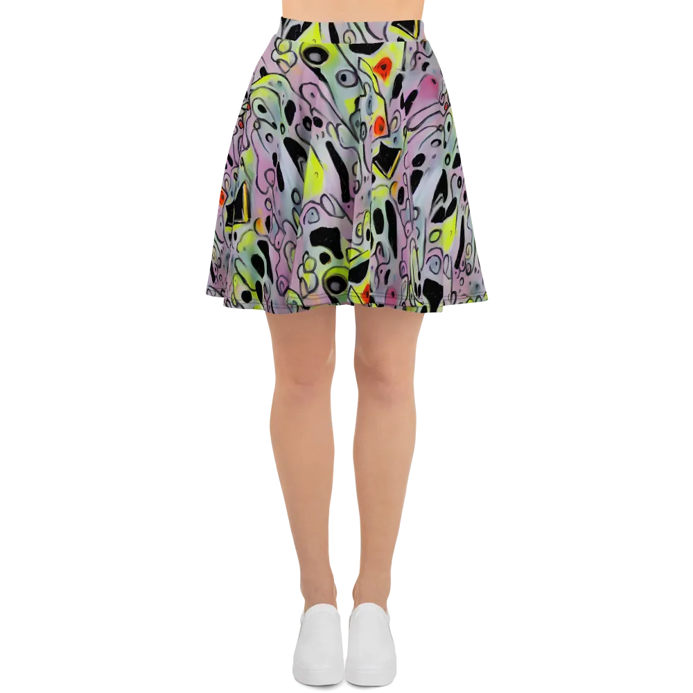 Pastel Mayhem on Skater Skirt — Front