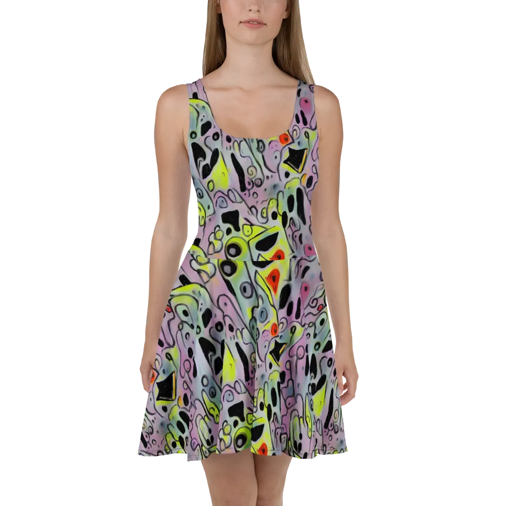 Pastel Mayhem on Skater Dress — Front