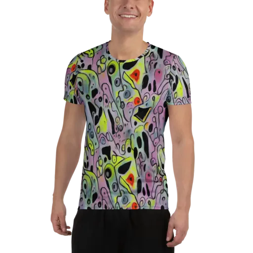 Pastel Mayhem on a Men's Athletic T-Shirt