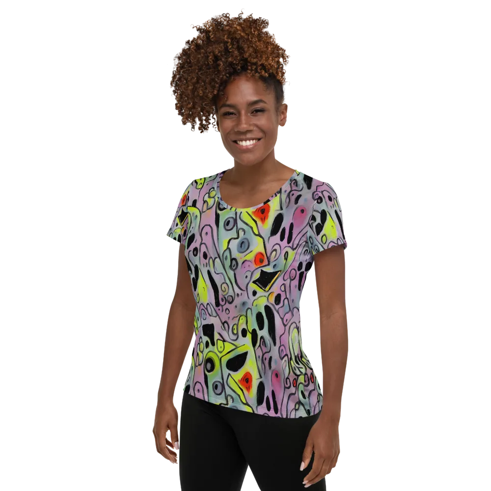 Pastel Mayhem on Women's Athletic T-Shirt — Left