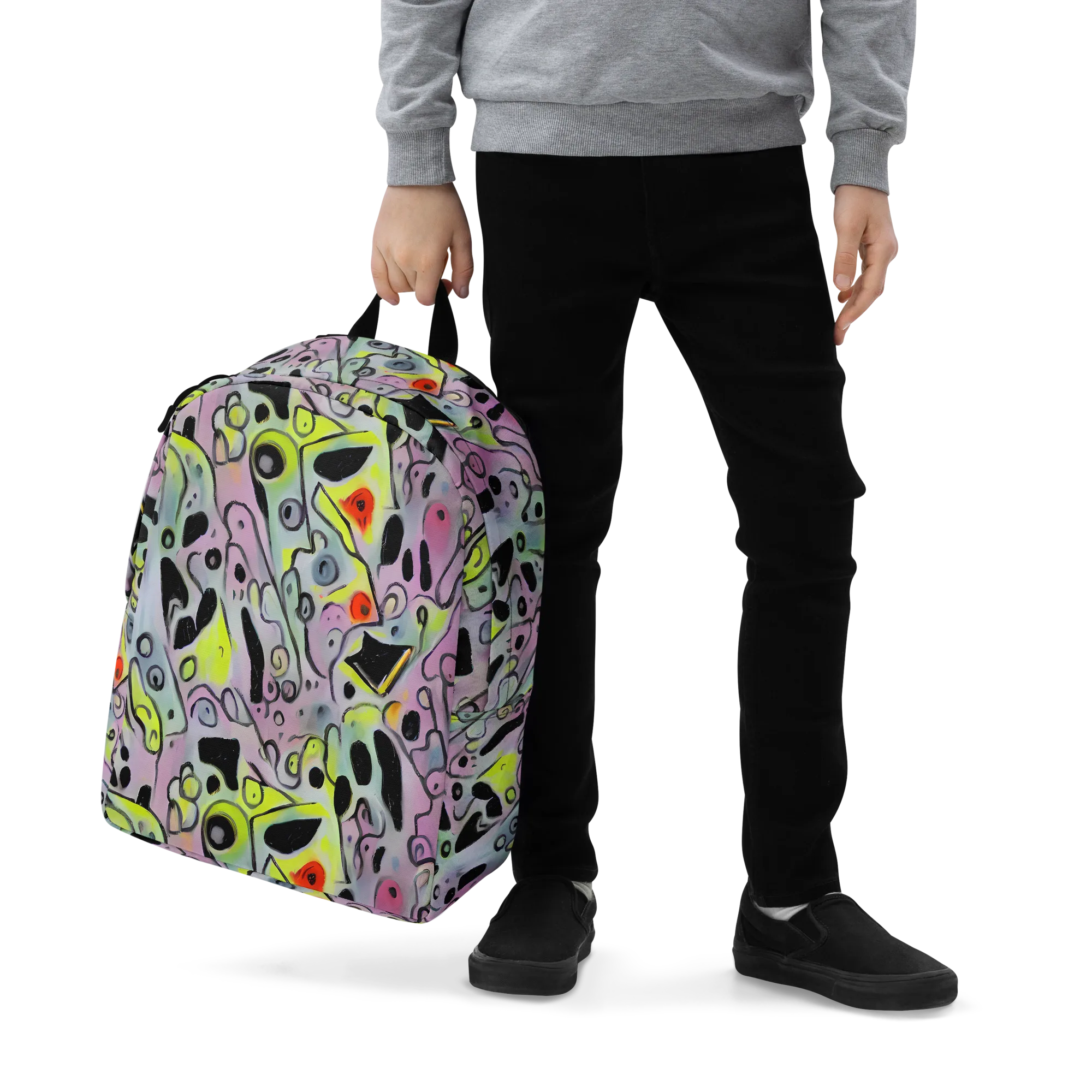Pastel Mayhem on Minimalist Backpack — Zoomed-in