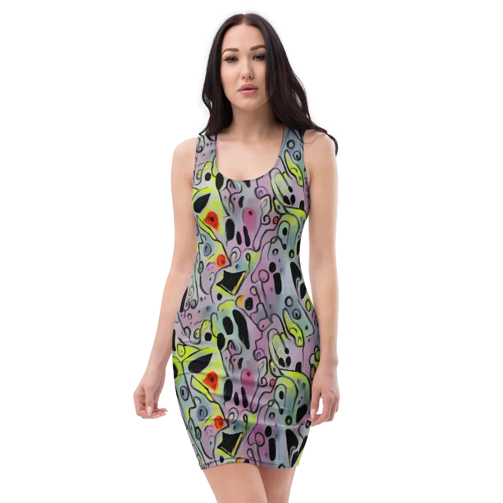 Pastel Mayhem on Bodycon Dress — Front