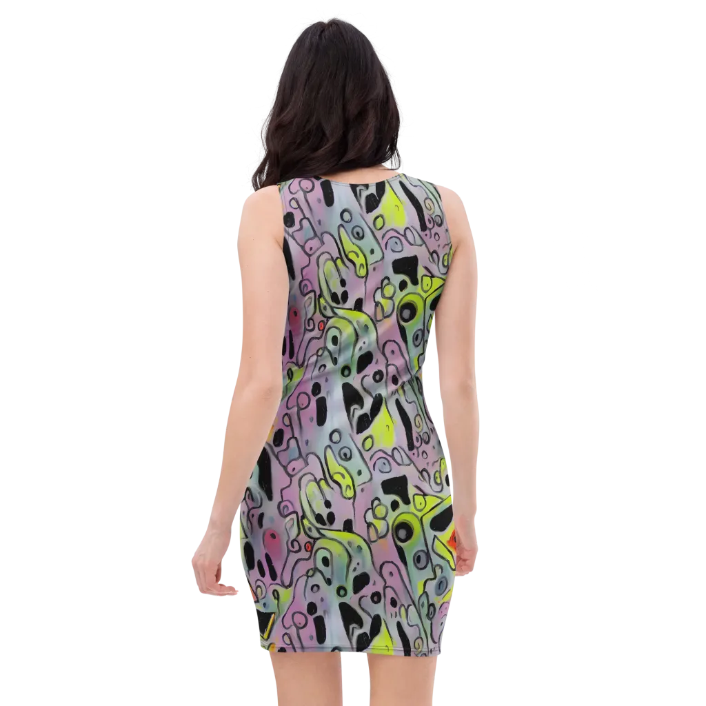 Pastel Mayhem on Bodycon Dress — Back