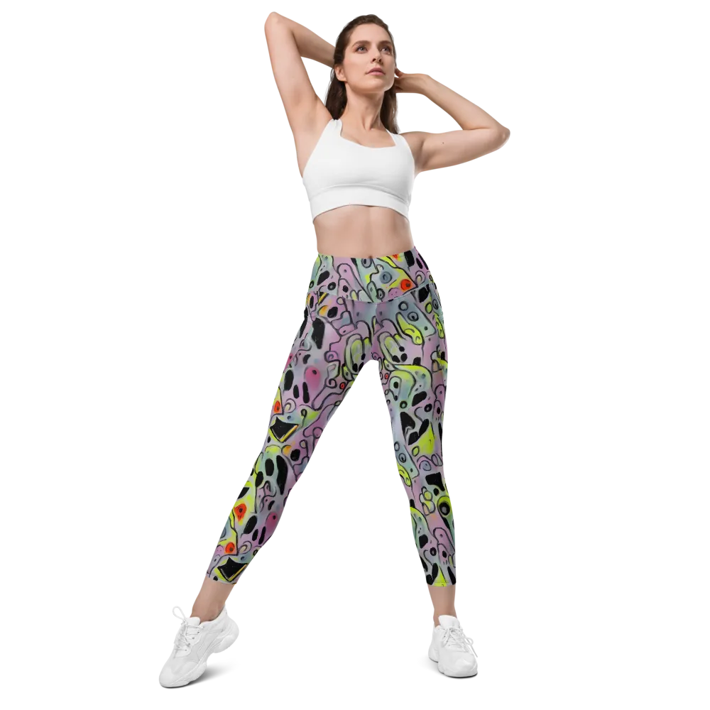 Pastel Mayhem on Leggings with Pockets — Front