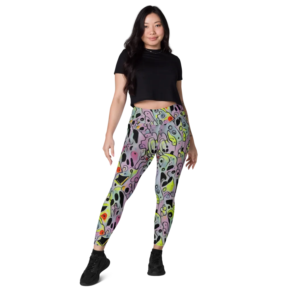 Pastel Mayhem on Leggings with Pockets — Front