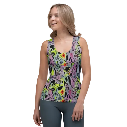 Pastel Mayhem on a Women's Tank Top