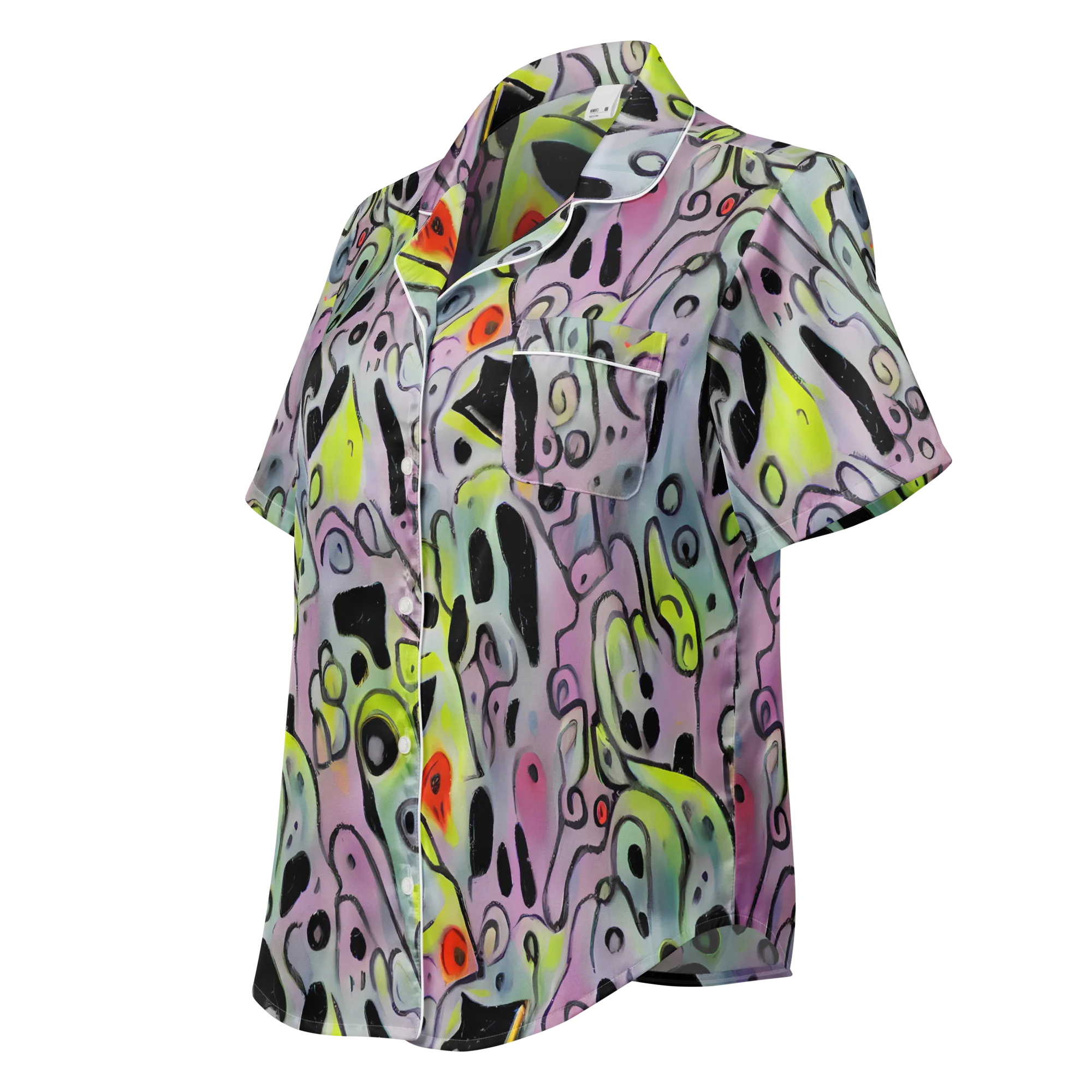 Pastel Mayhem on Women's Short Sleeve Pajama Top — Left Front