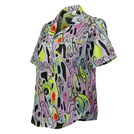 Pastel Mayhem on a Women's Short Sleeve Pajama Top