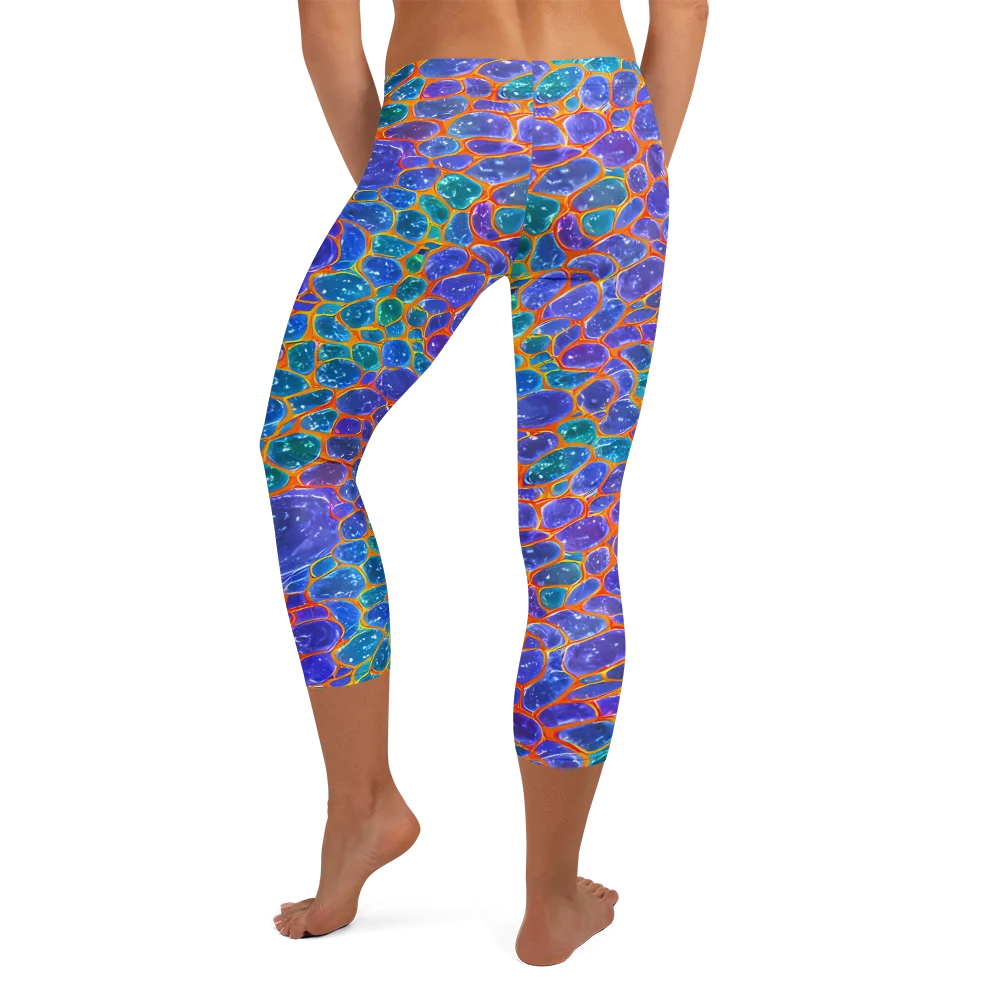 Neon Riverstone on Capri Leggings — Back