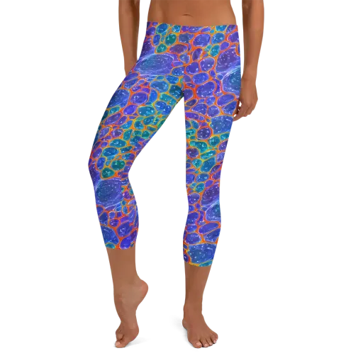 Neon Riverstone on a Capri Leggings