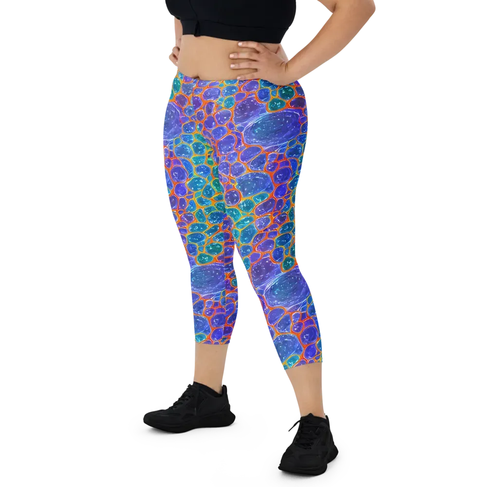Neon Riverstone on Capri Leggings — Front