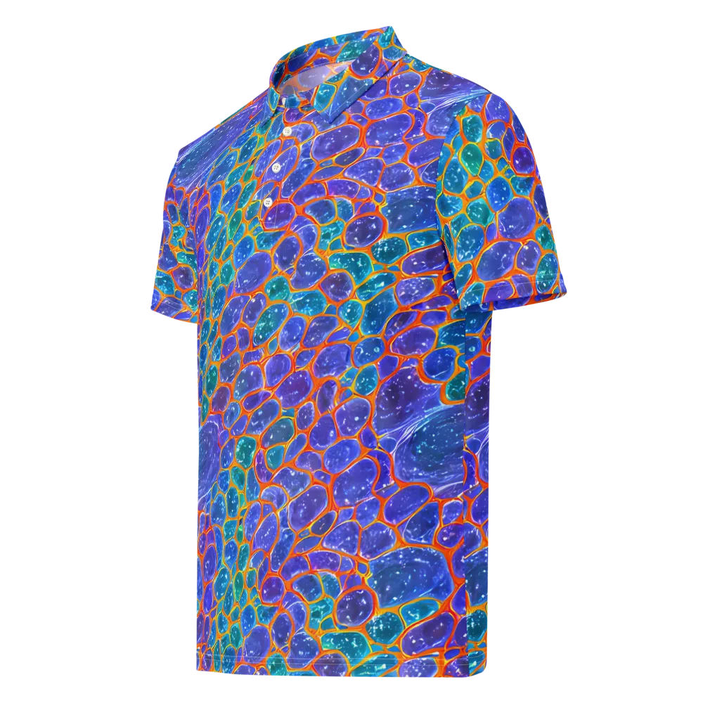 Neon Riverstone on Men's Slim Fit Polo Shirt — Left Front