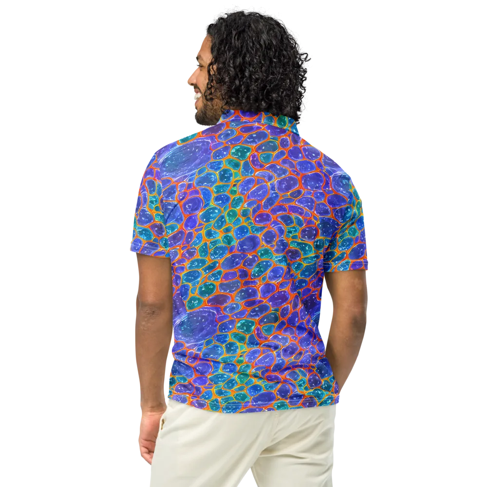 Neon Riverstone on Men's Slim Fit Polo Shirt — Back