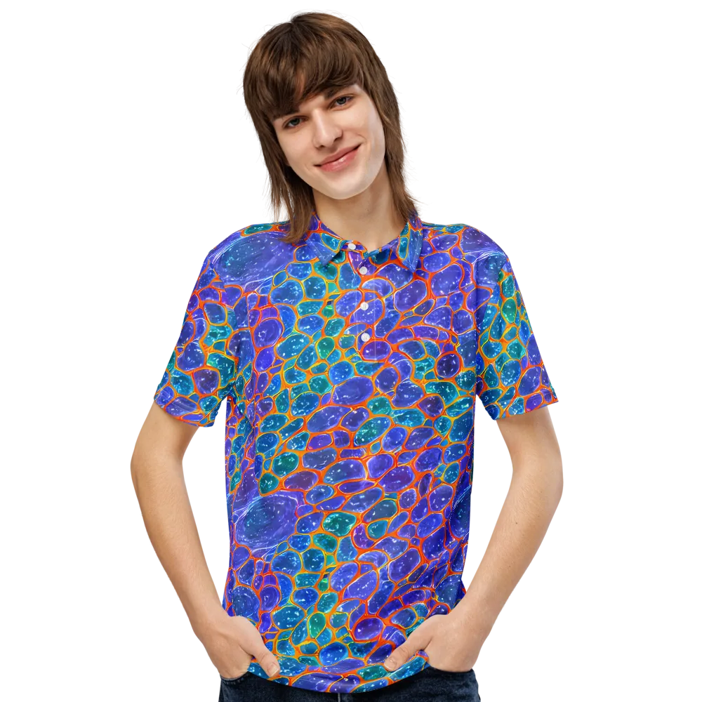 Neon Riverstone on Men's Slim Fit Polo Shirt — Front