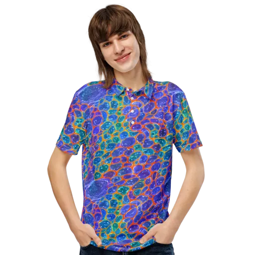 Neon Riverstone on a Men's Slim Fit Polo Shirt