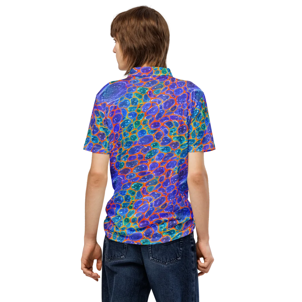 Neon Riverstone on Men's Slim Fit Polo Shirt — Back