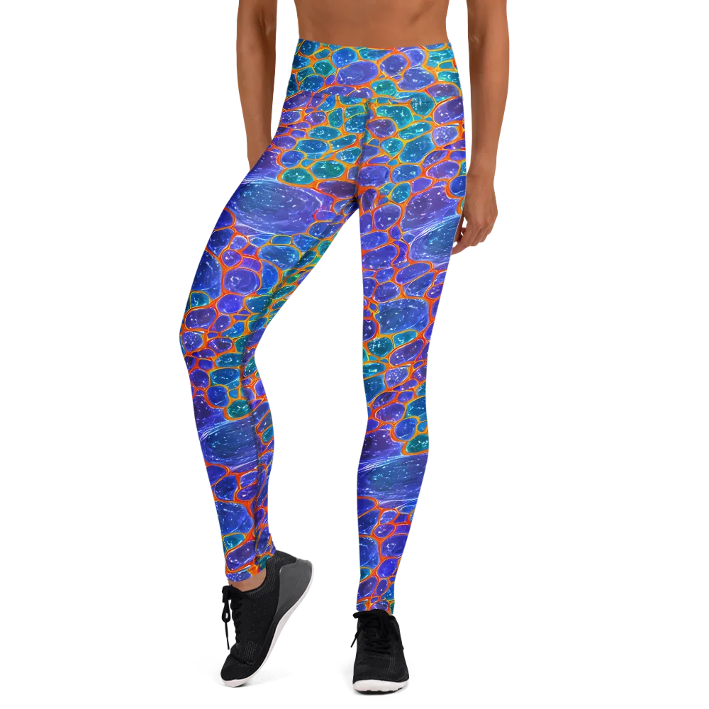 Neon Riverstone on Yoga Leggings — Front