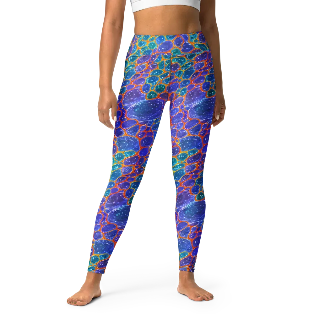Neon Riverstone on Yoga Leggings — Front
