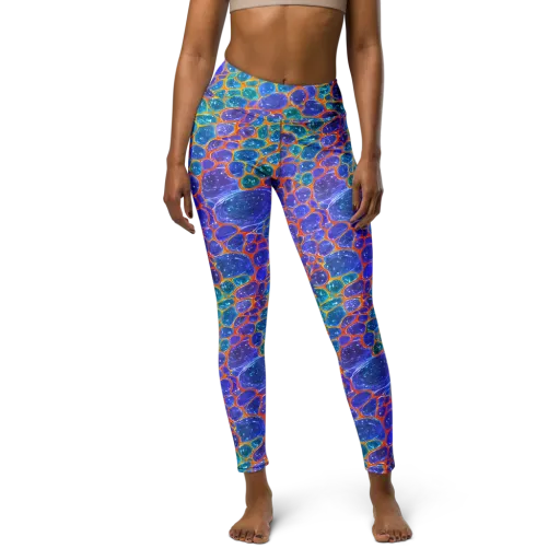 Neon Riverstone on a Yoga Leggings