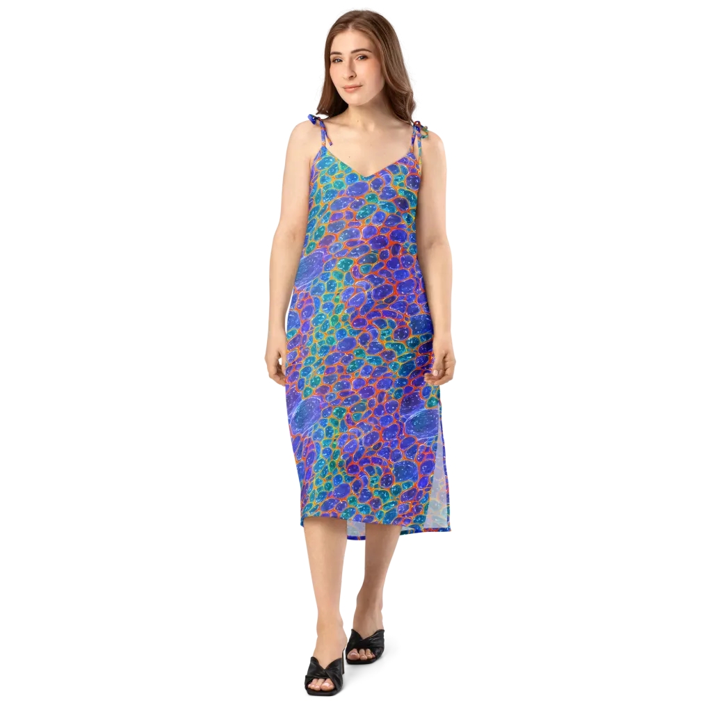 Neon Riverstone on Slip Dress — Front