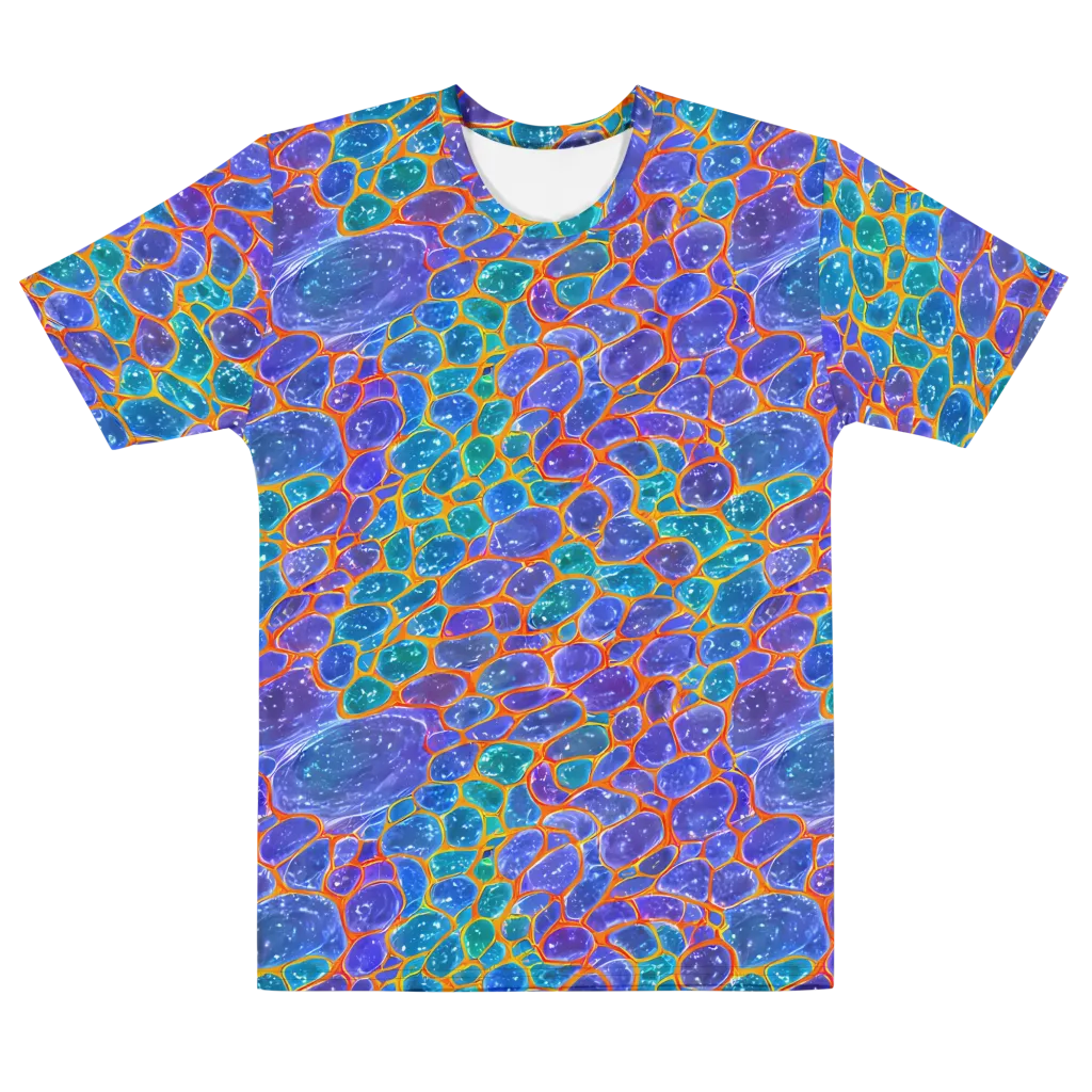 Neon Riverstone on Men's Cotton Crew Neck T-Shirt — Front