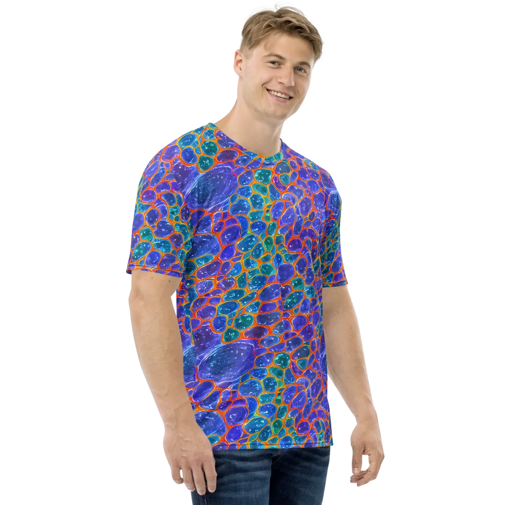 Neon Riverstone on Men's Crew Neck T-Shirt — Right